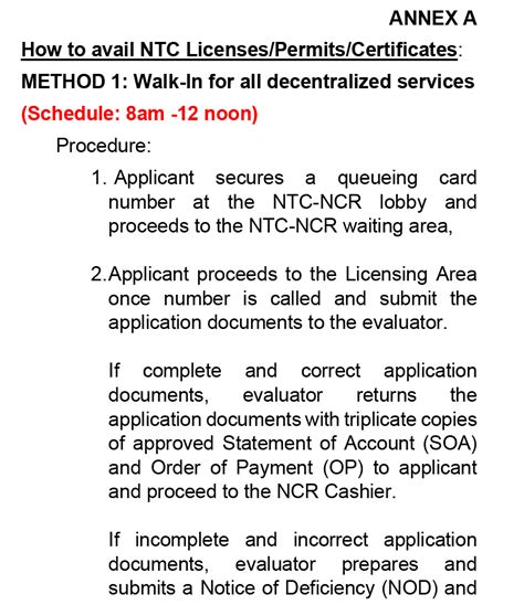 ntc ncr contact number